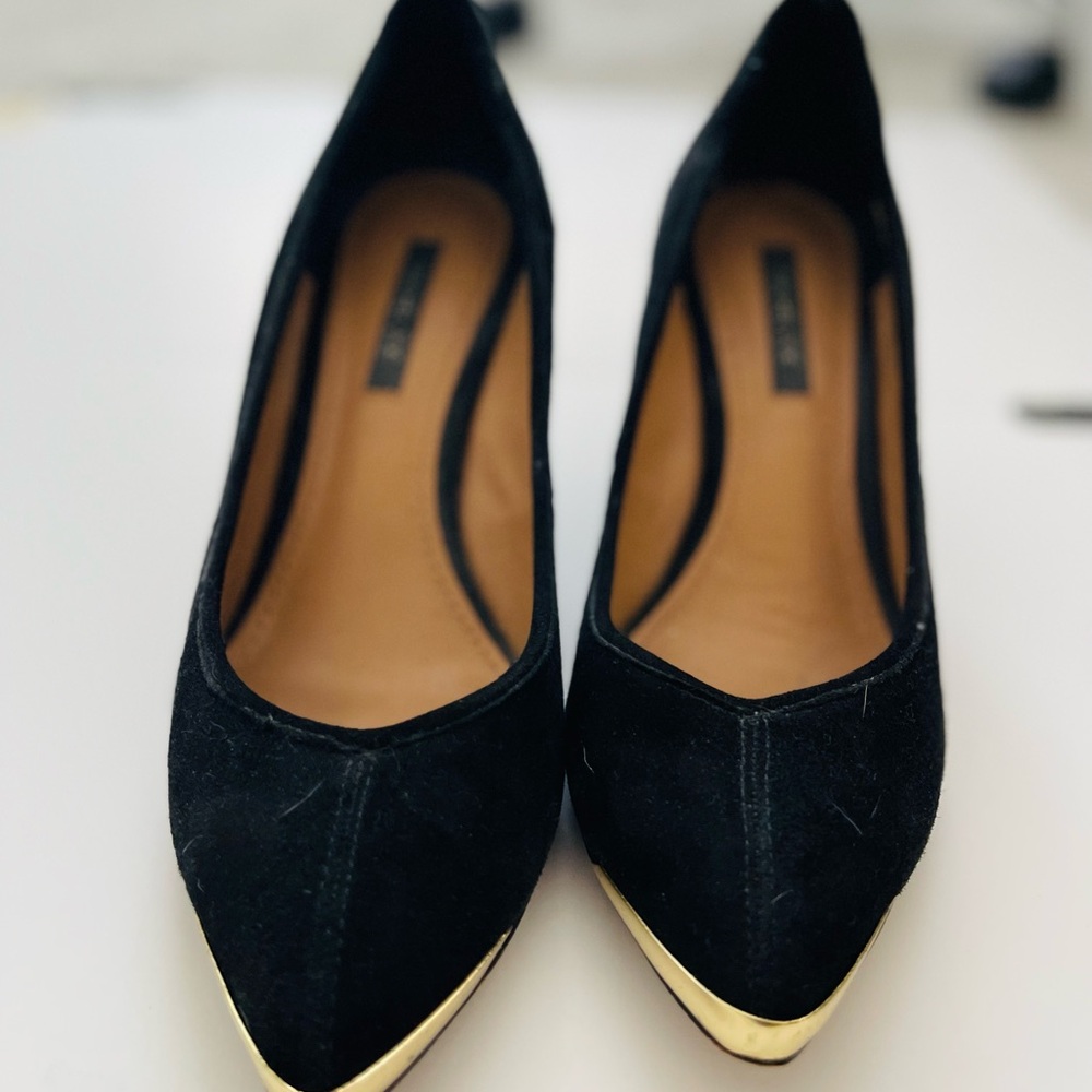 Rachel Zoe Black Suede Wedge